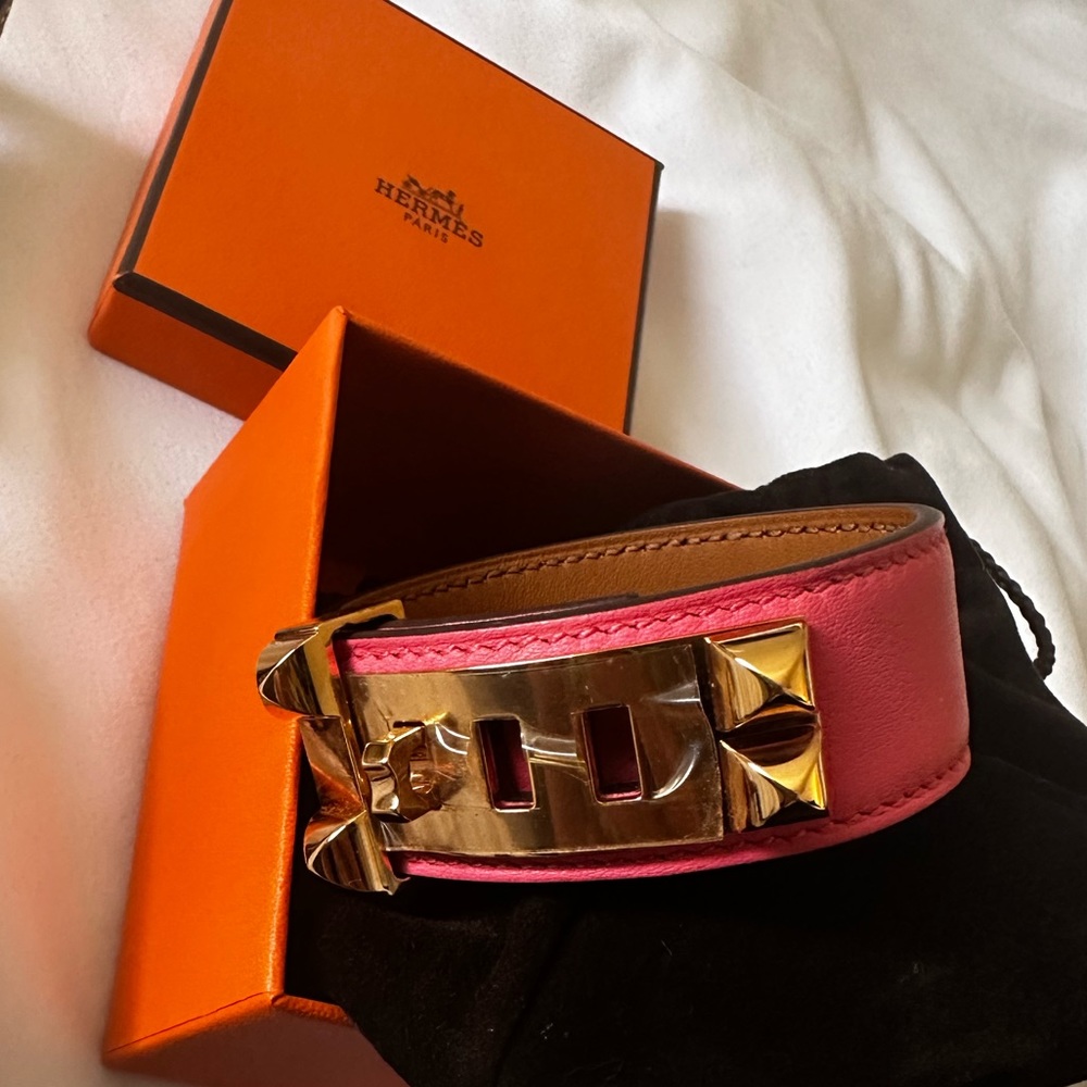 Hermes Collier CDC bracelet pink